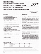 DataSheet IS61NVP12818A pdf